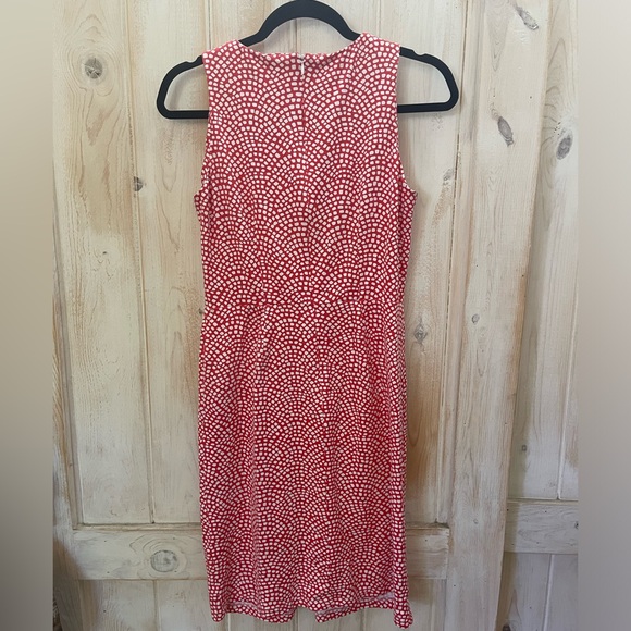 J McLaughlin Shift Sheath Sleeveless Dress Small Red Dot Print Back Zip … - Picture 4 of 5